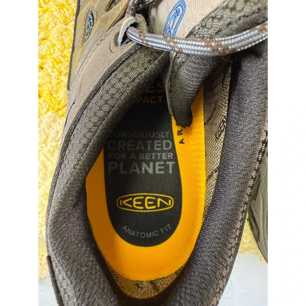 Keen Voyageur Mens 11 Waterproof Hiking Shoes Brown Gray Low Top 1017785‎
